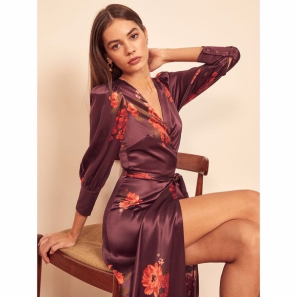 NEW Reformation Merrick Silk Dress Azusa Medium - Picture 13 of 17